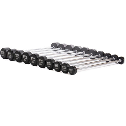 MYO Strength Urethane Barbell With PU End Caps 10KG - 50KG Straight (10 Bar Set)