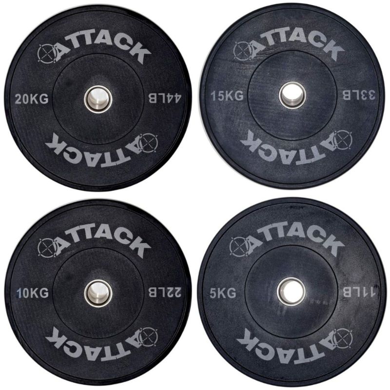 Attack Strength Olympic Solid Rubber Black Bumper Plate