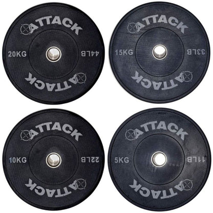 Attack Strength Olympic Solid Rubber Black Bumper Plate